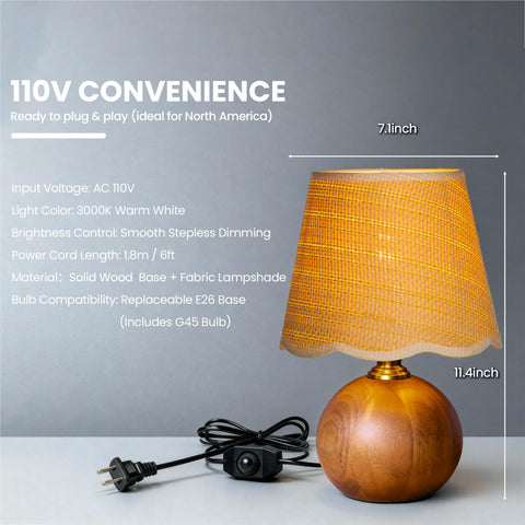 URLIGHTS compact bedside lamp fits small spaces with elegant presence.