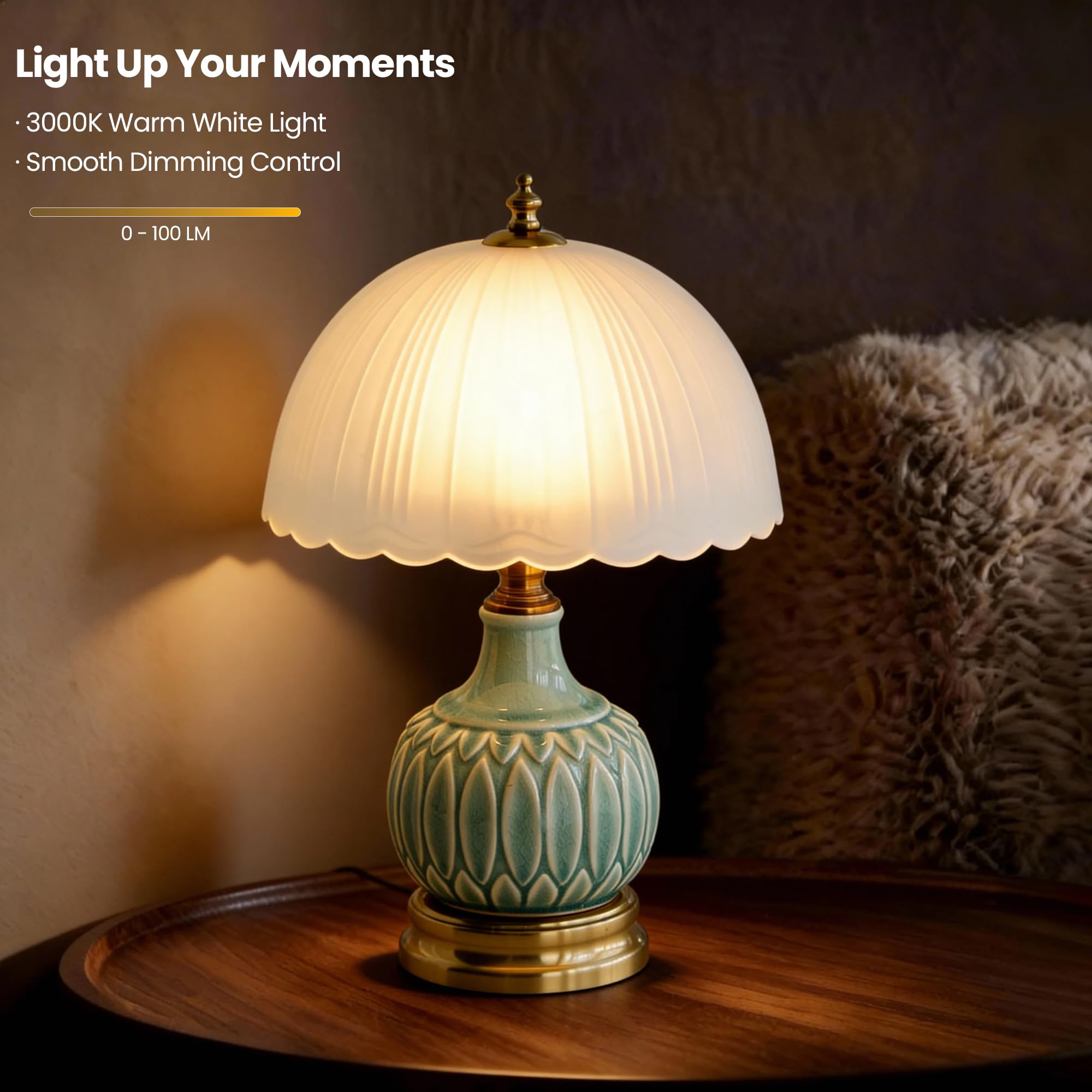 URLIGHTS compact design ideal for small desks or nightstands.