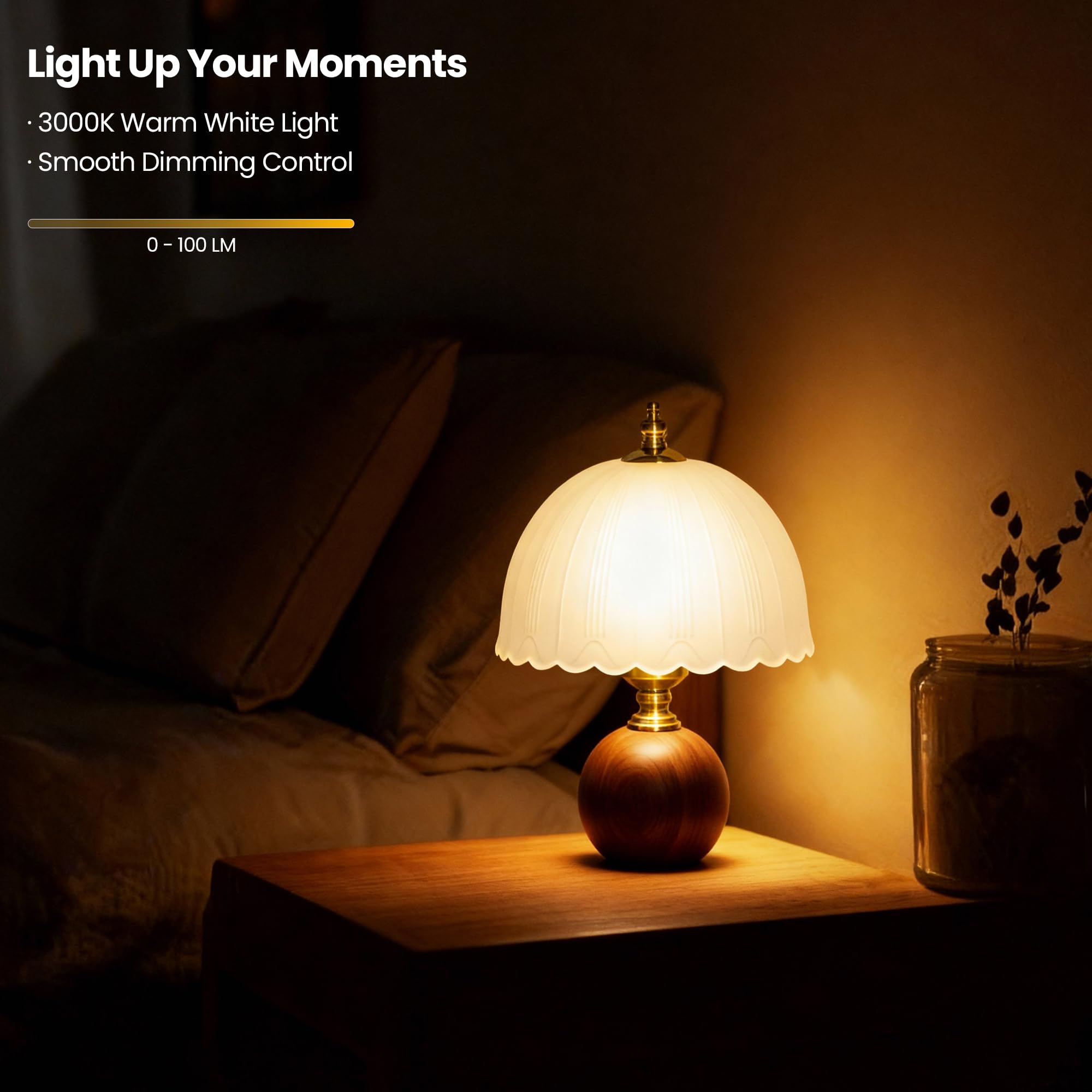 URLIGHTS table lamp with E26 socket supports a wide range of bulbs.