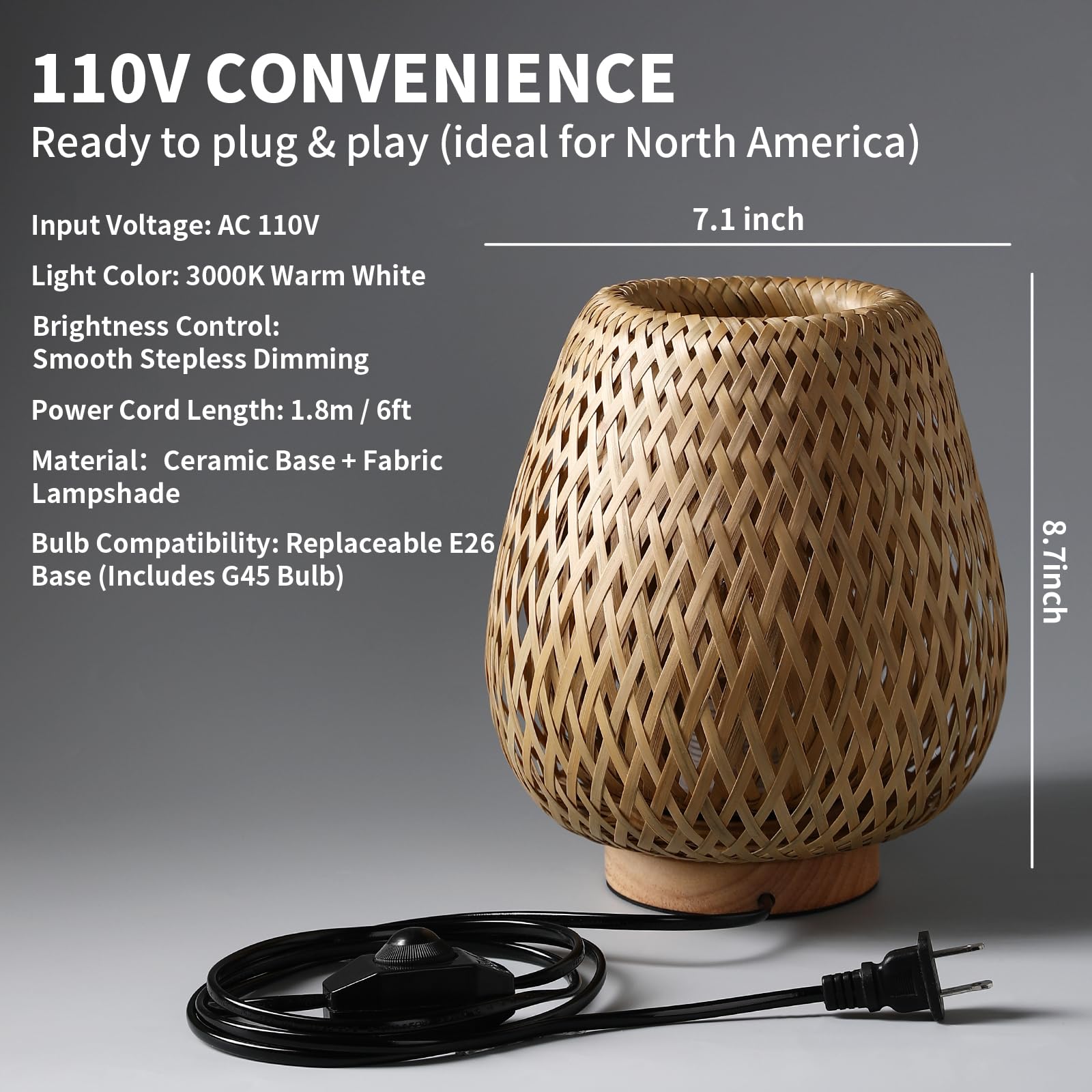 URLIGHTS bulb included for instant ambiance right out of the box.