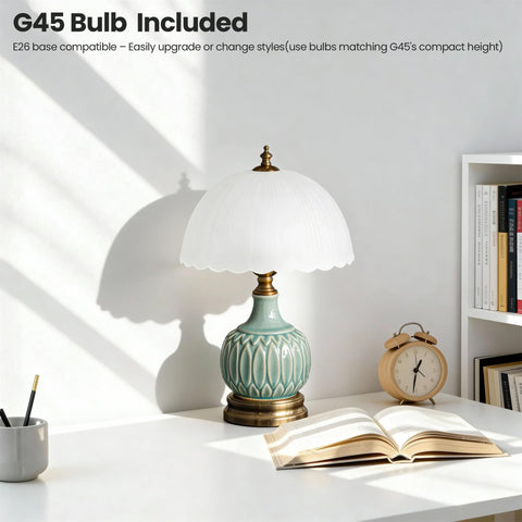 URLIGHTS teal glaze finish adds artisanal charm.