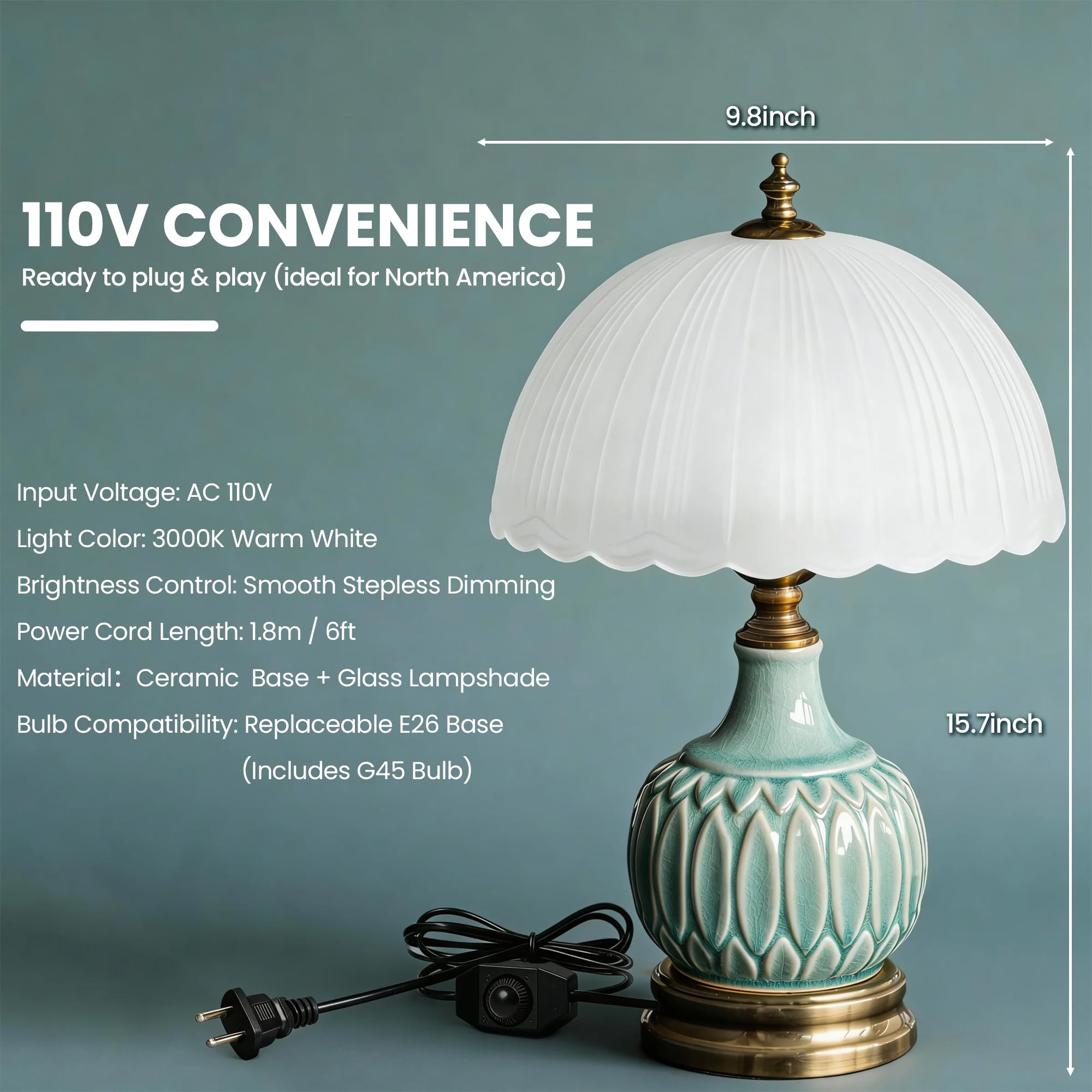 URLIGHTS included G45 bulb supports immediate use.