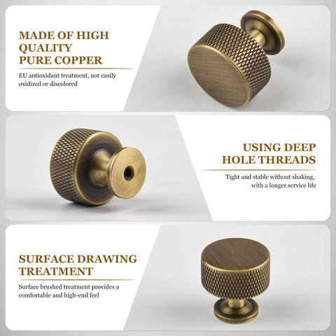 Urnew brass nightstand pull, 1.1-inch diameter for bedside furniture refresh.