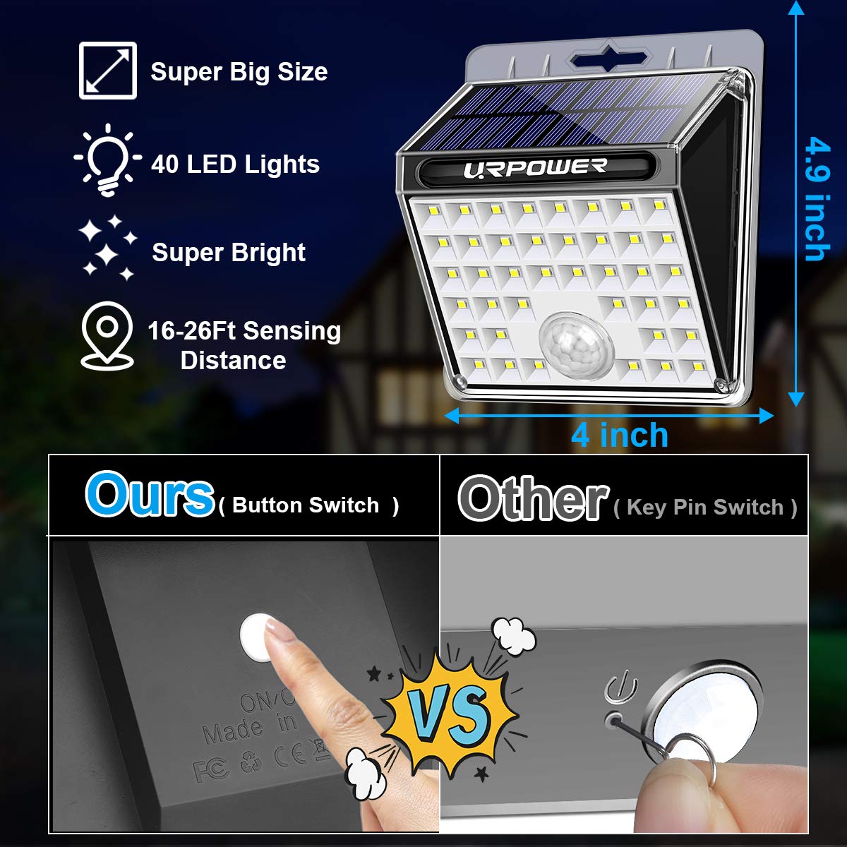 URPOWER solar powered lighting saves energy while brightening outdoor spaces.