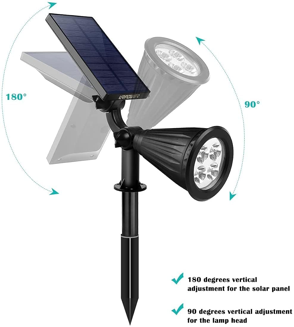 URPOWER adjustable head demonstrates 90-degree tilt for precise outdoor illumination.