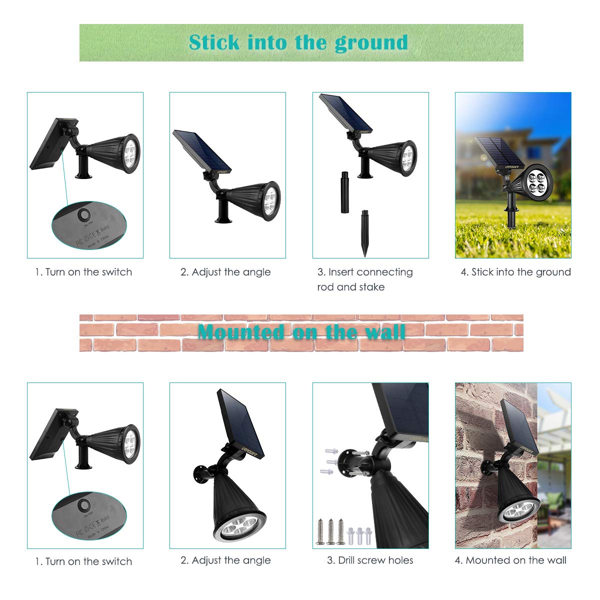 URPOWER dusk-to-dawn sensor automatically illuminates entrances without effort.