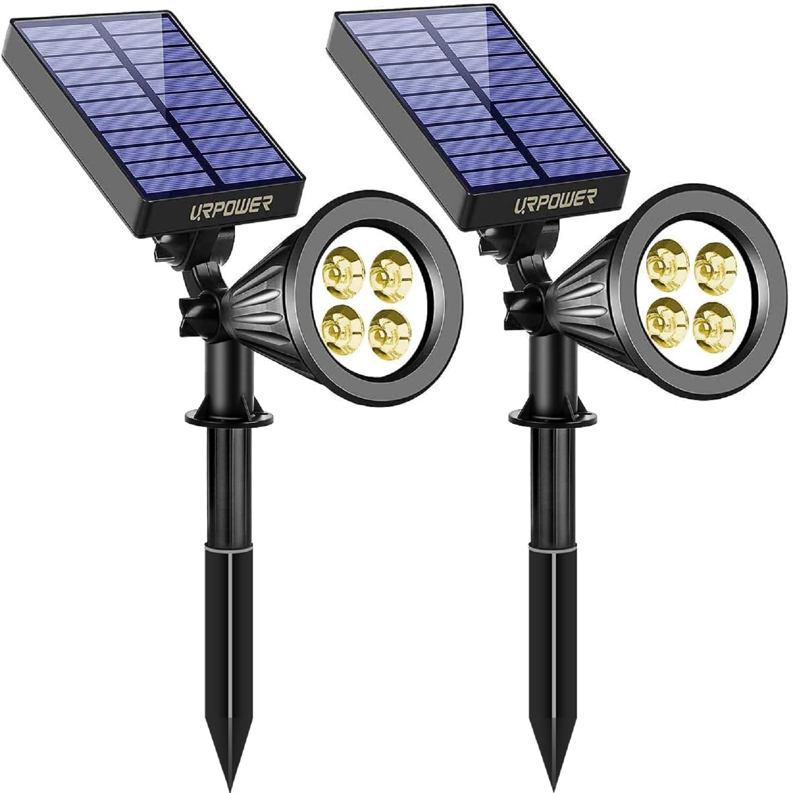 URPOWER solar lights close-up of the panel showing efficient charging for long runtime.
