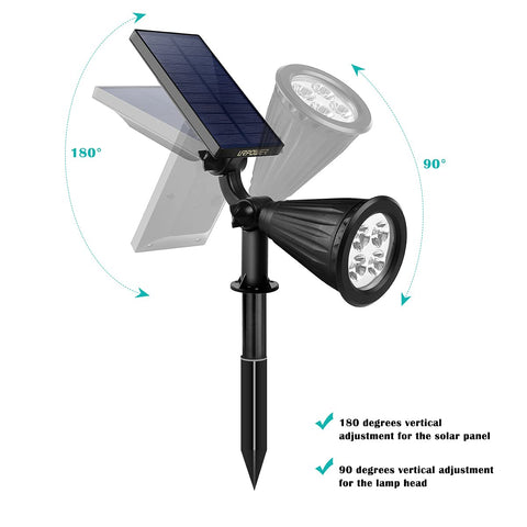 URPOWER Solar Spot Light panel tilt adjusting for sun exposure
