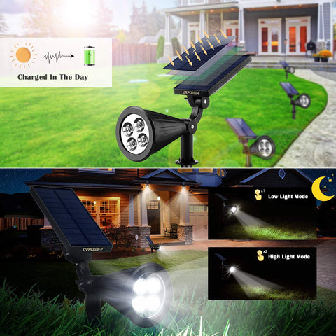 URPOWER Solar Spot Light wall-mount option lighting an entry