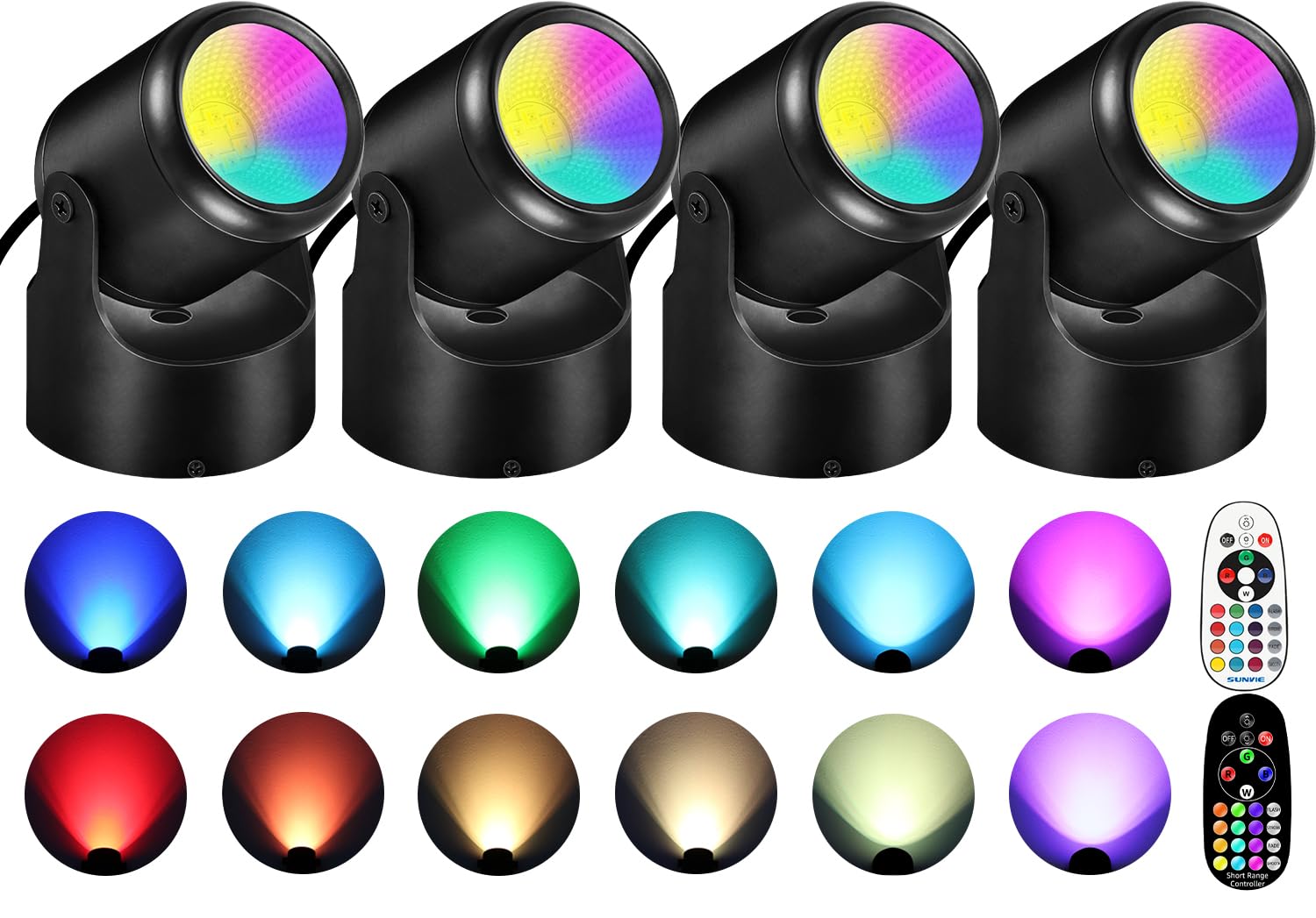 URTOM 6W RGBW uplight with color-changing beams for vibrant living spaces.