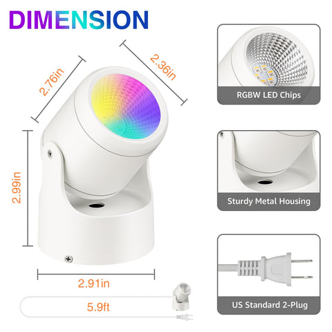 URTOM compact plug-in spots provide quick setup on desks or shelves.