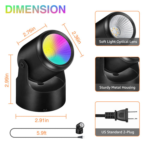 URTOM dimmable LED spotlight with three brightness levels for mood lighting.