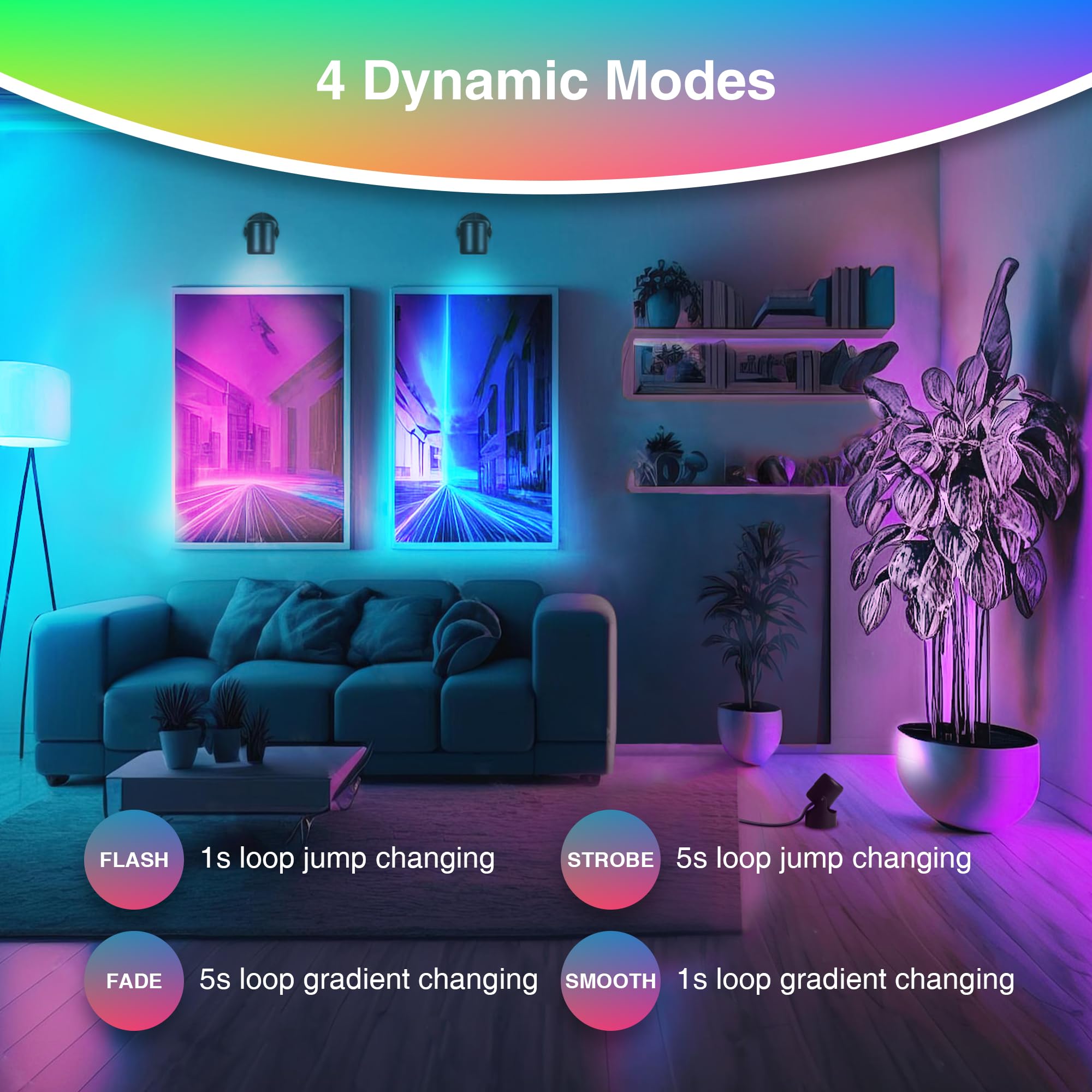 URTOM four dynamic modes for seasonal decorations and ambient scenes.