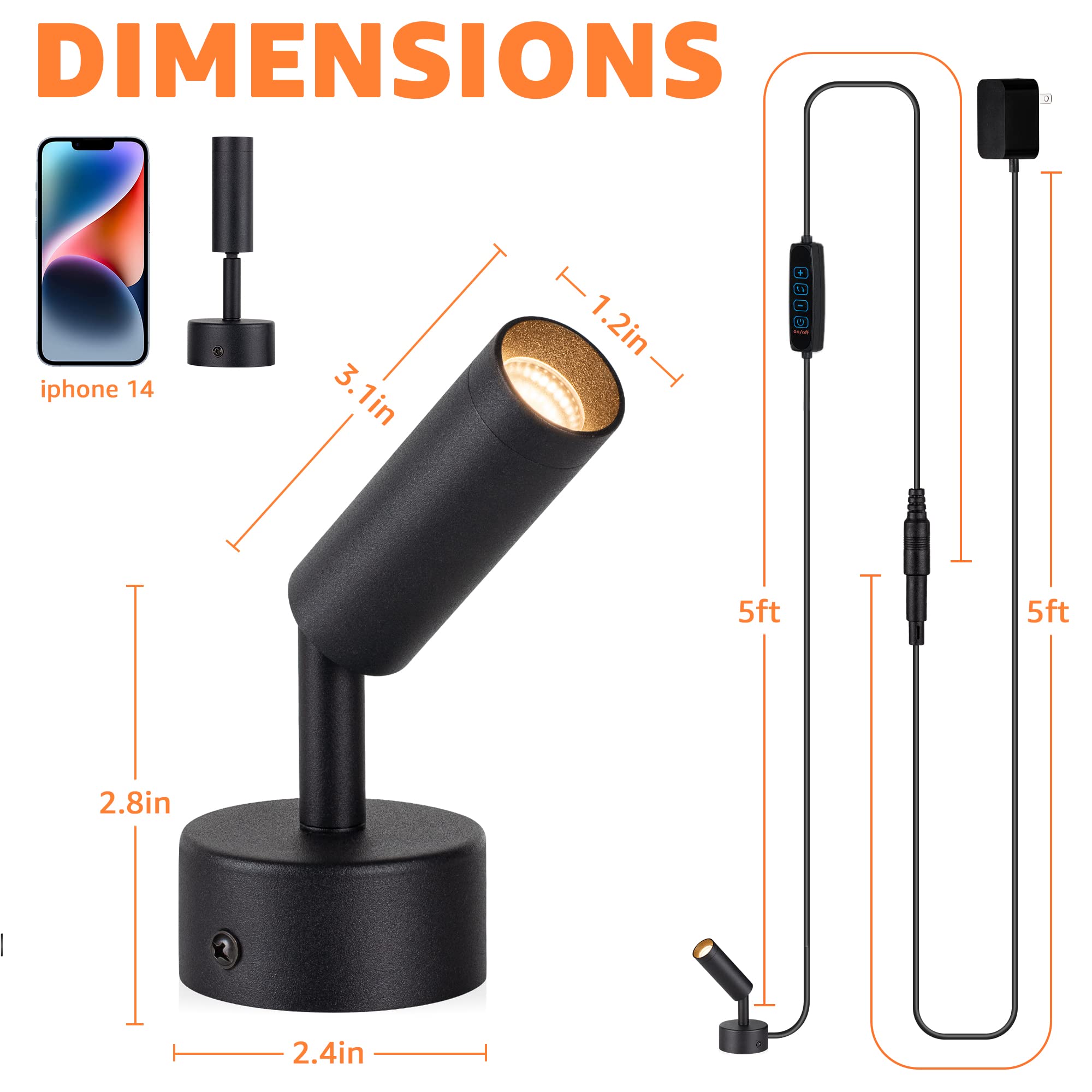 URTOM uplight easy install for wall, ceiling, or tabletop use