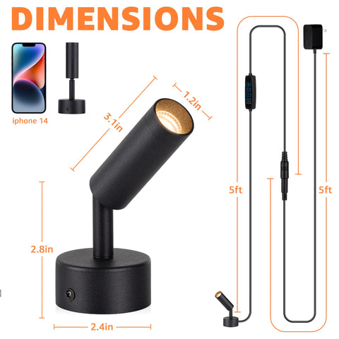 URTOM uplight easy install for wall, ceiling, or tabletop use