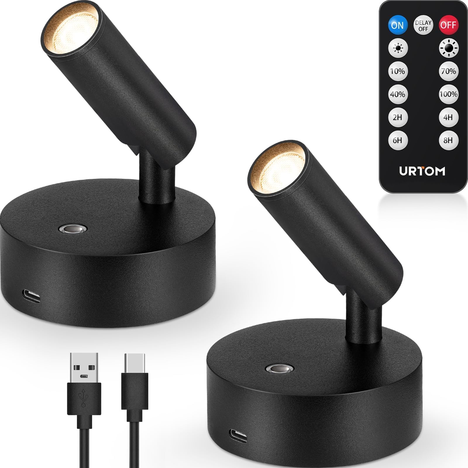 URTOM LED wireless spotlight with remote control for easy placement