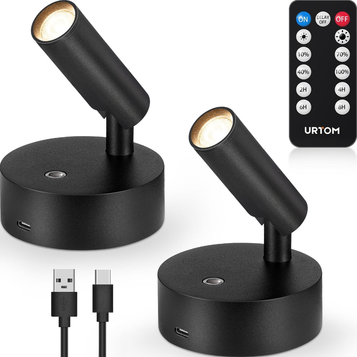 URTOM LED wireless spotlight with remote control for easy placement