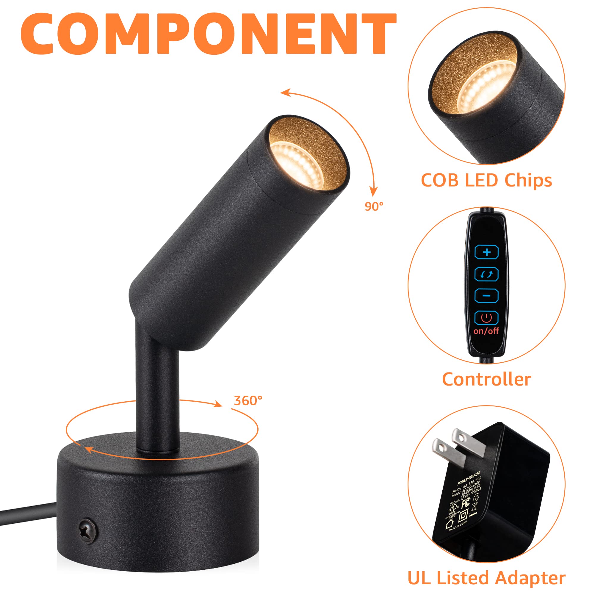 URTOM UL-certified adapter powering indoor uplights safely