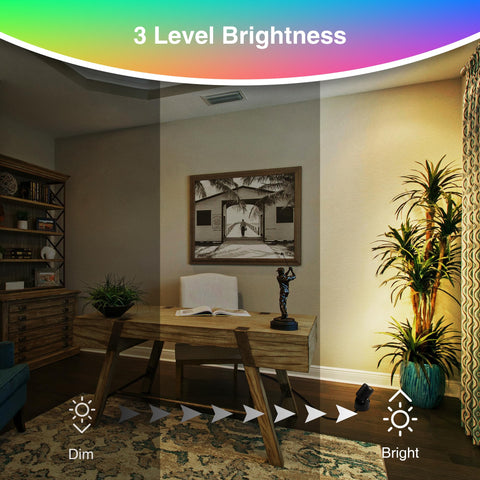 URTOM wall-mountable uplight with metal ring for secure installation.