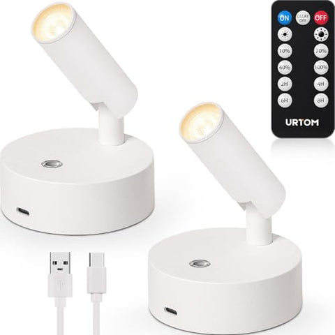 URTOM wireless spot light with remote adds flexible accent lighting to indoor spaces