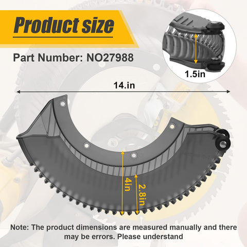 URYKEC N027988 lower guard on DeWalt DWS780, side view showing durable ABS