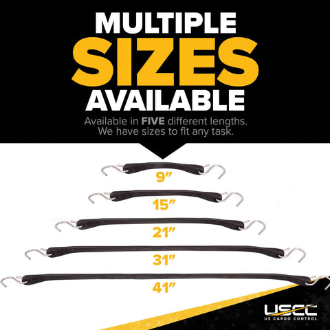 US Cargo Control 2-inch crimped S-hooks reduce slipping around rubber.