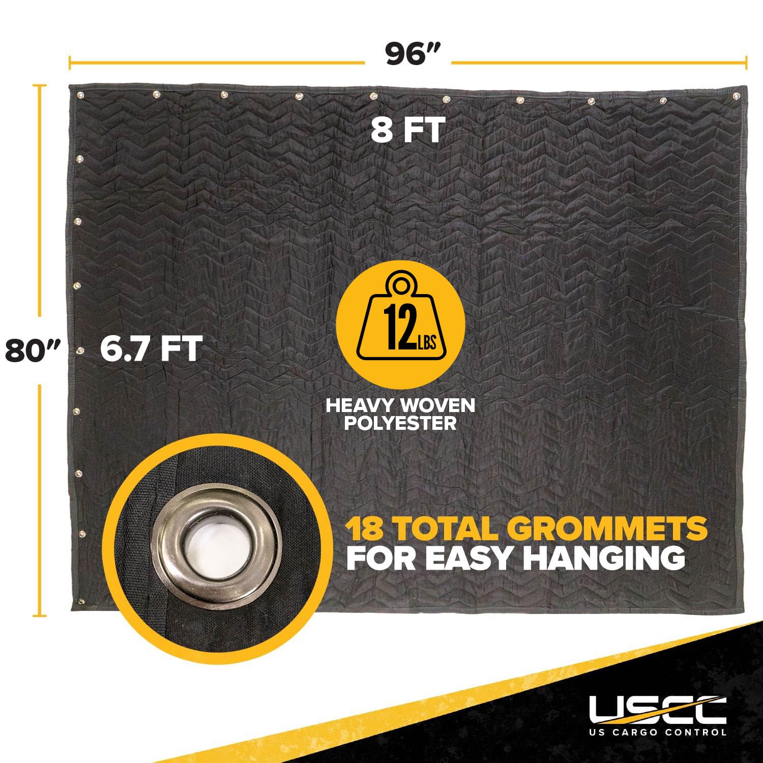 Hanging the US Cargo Control blanket using a rod as a room divider