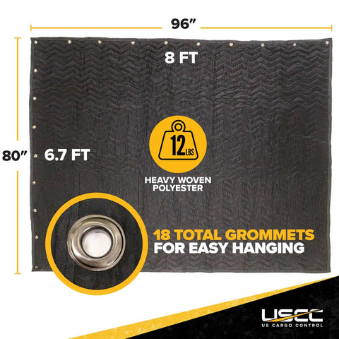 Hanging the US Cargo Control blanket using a rod as a room divider