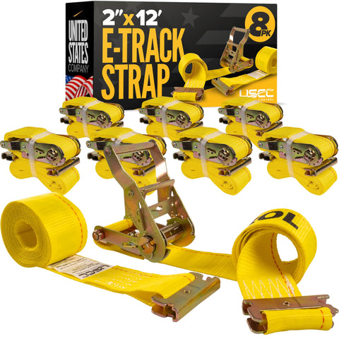 US Cargo Control E-Track ratchet strap 2in x 12ft secures cargo quickly