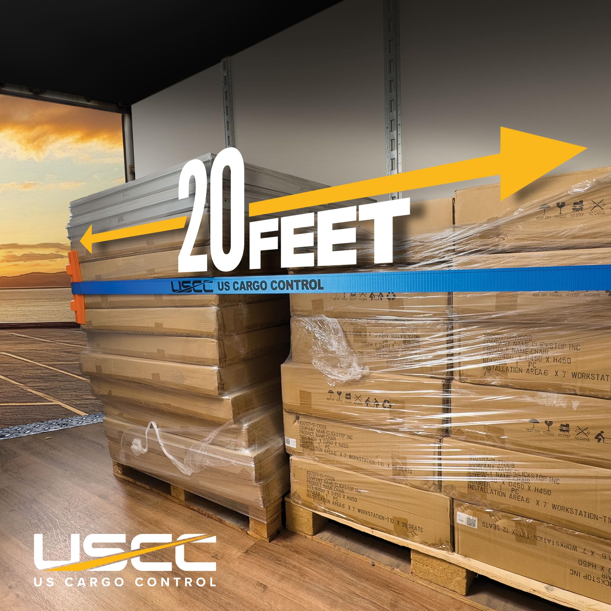 4 ft fixed end creates a stable anchor for trailers and pallets.