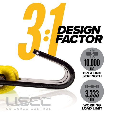 US Cargo Control flat hook defender strap protects webbing during transport.