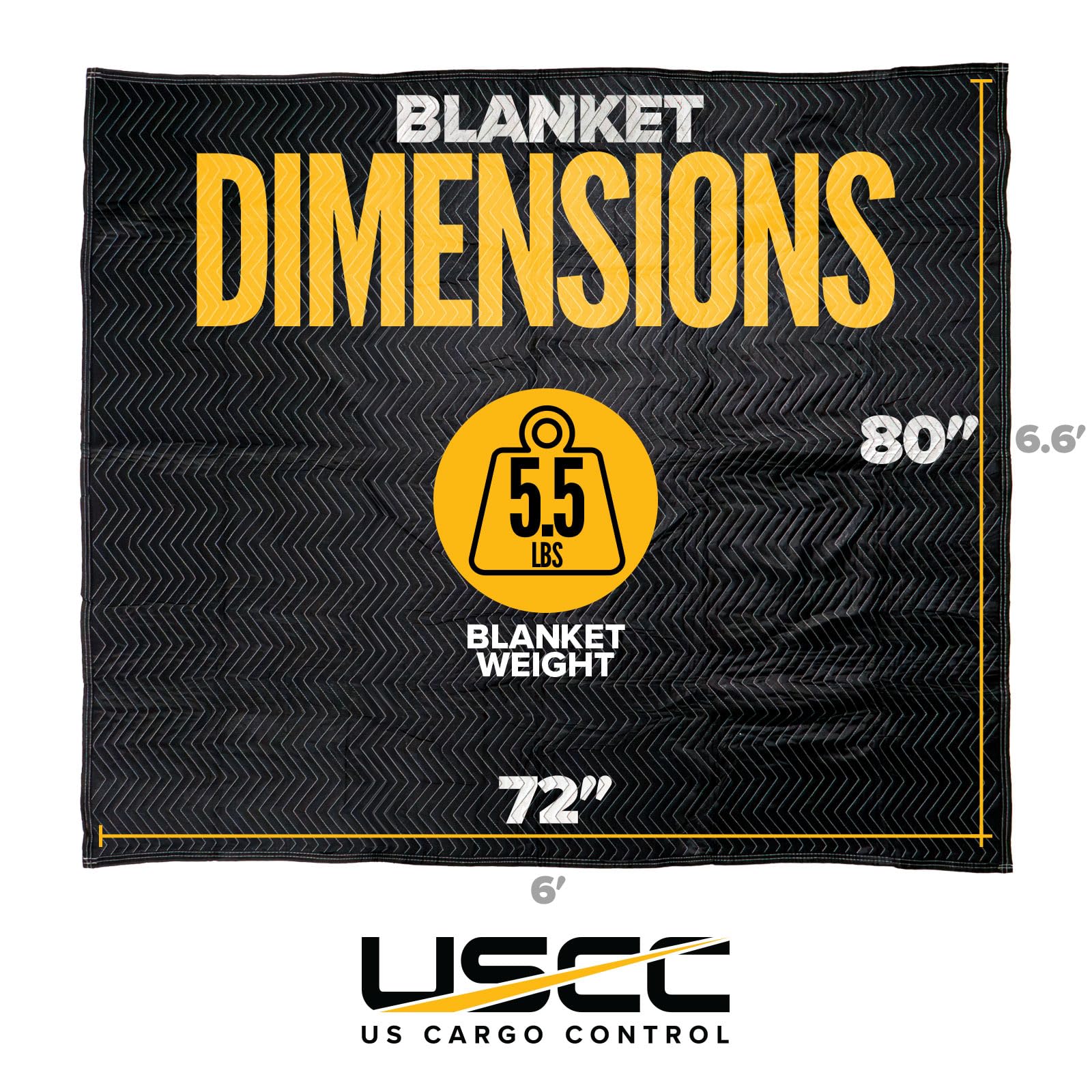 US Cargo Control moving blanket 72x80 side view highlights quilted padding