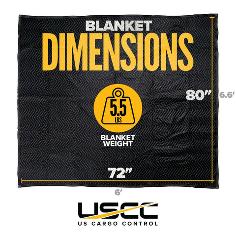 US Cargo Control moving blanket 72x80 side view highlights quilted padding