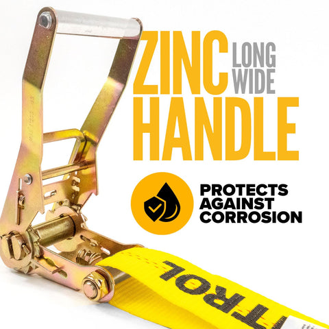 US Cargo Control WSTDA-compliant strap for safe securing on flatbeds.