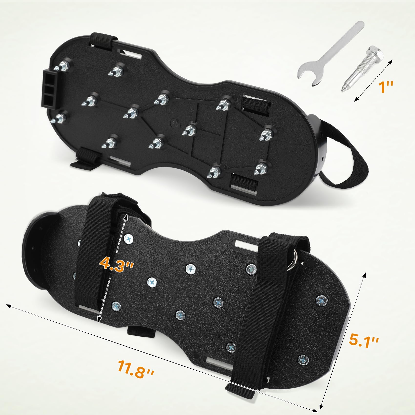 US:E unisex spike shoes fit US sizes 6–12 for versatile use.