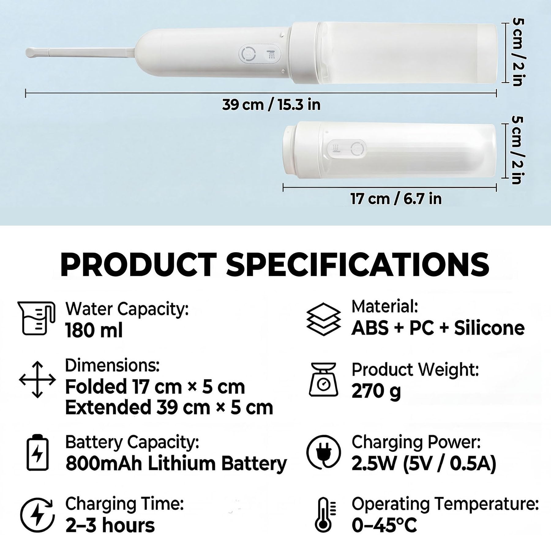 US-VIVIV compact travel bidet fits easily in bags.