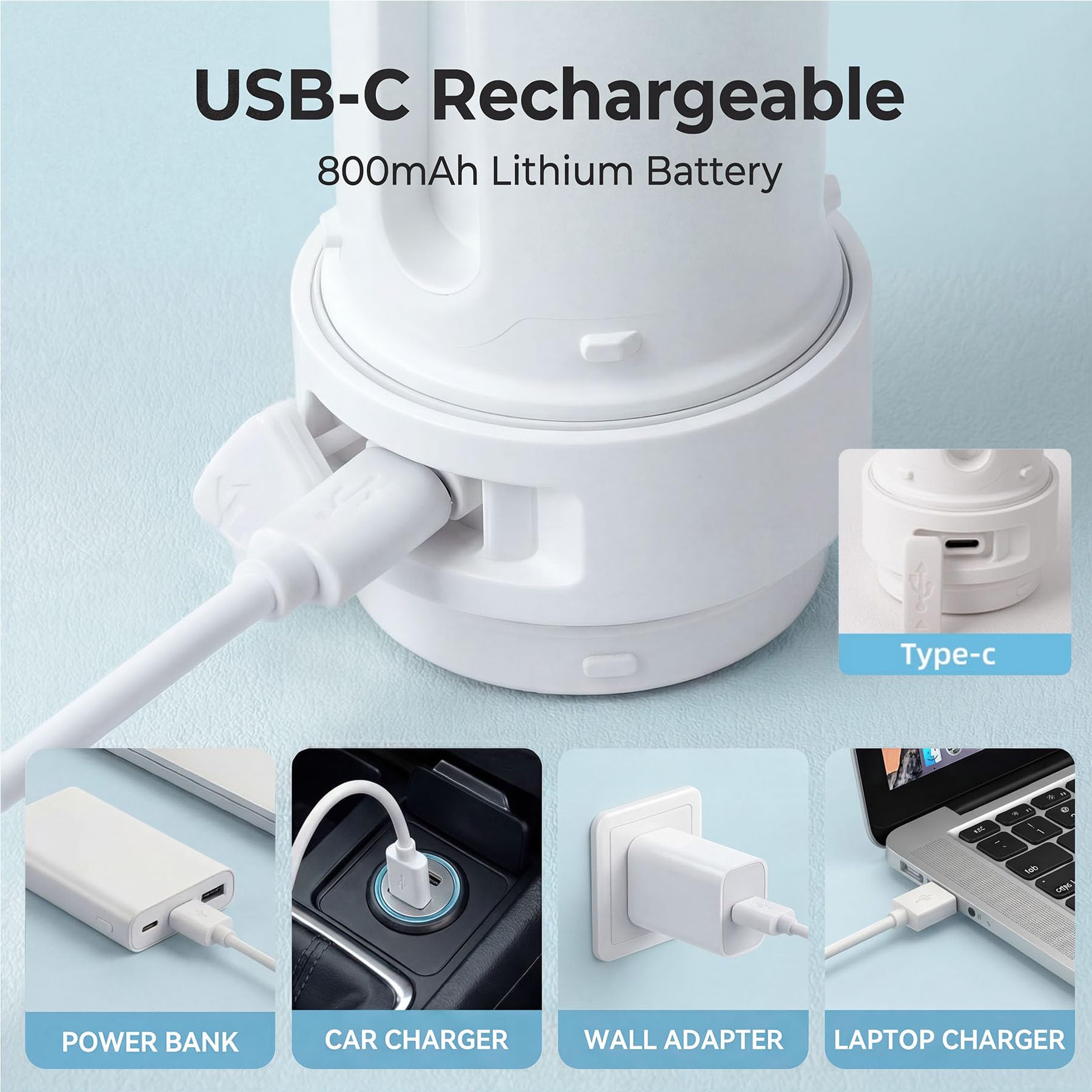 US-VIVIV USB-C rechargeable battery enables quick, convenient charging.