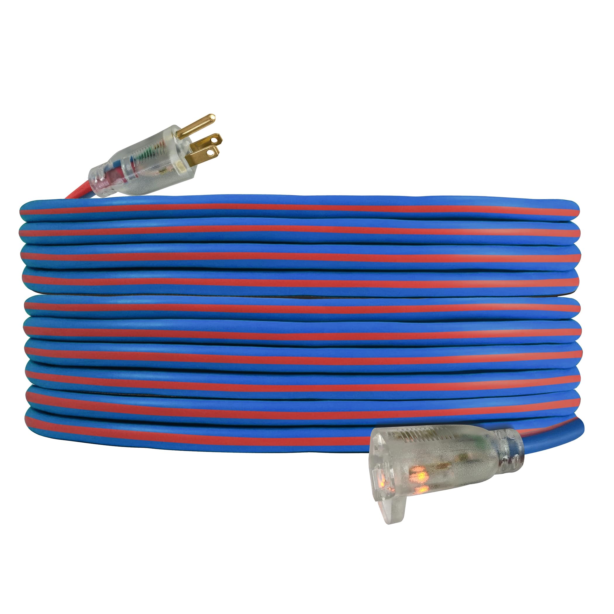 US Wire and Cable blue lighted plug enhances visibility and confirms connection.