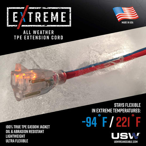 US Wire 99100 cord on floor demonstrates durable, floor-friendly jacket.