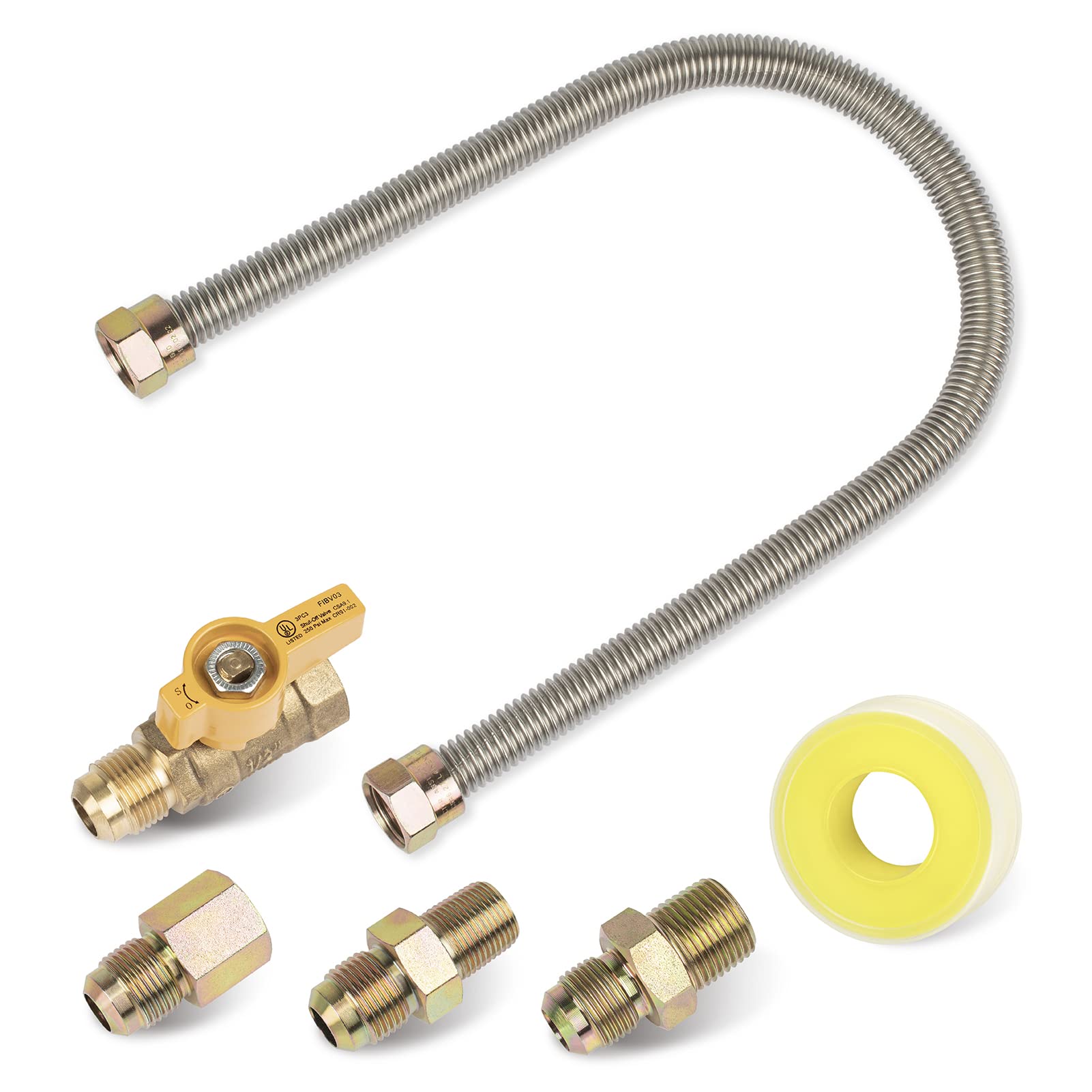 Usamate F271239 22-inch flexible gas line for safe universal appliance hookups.
