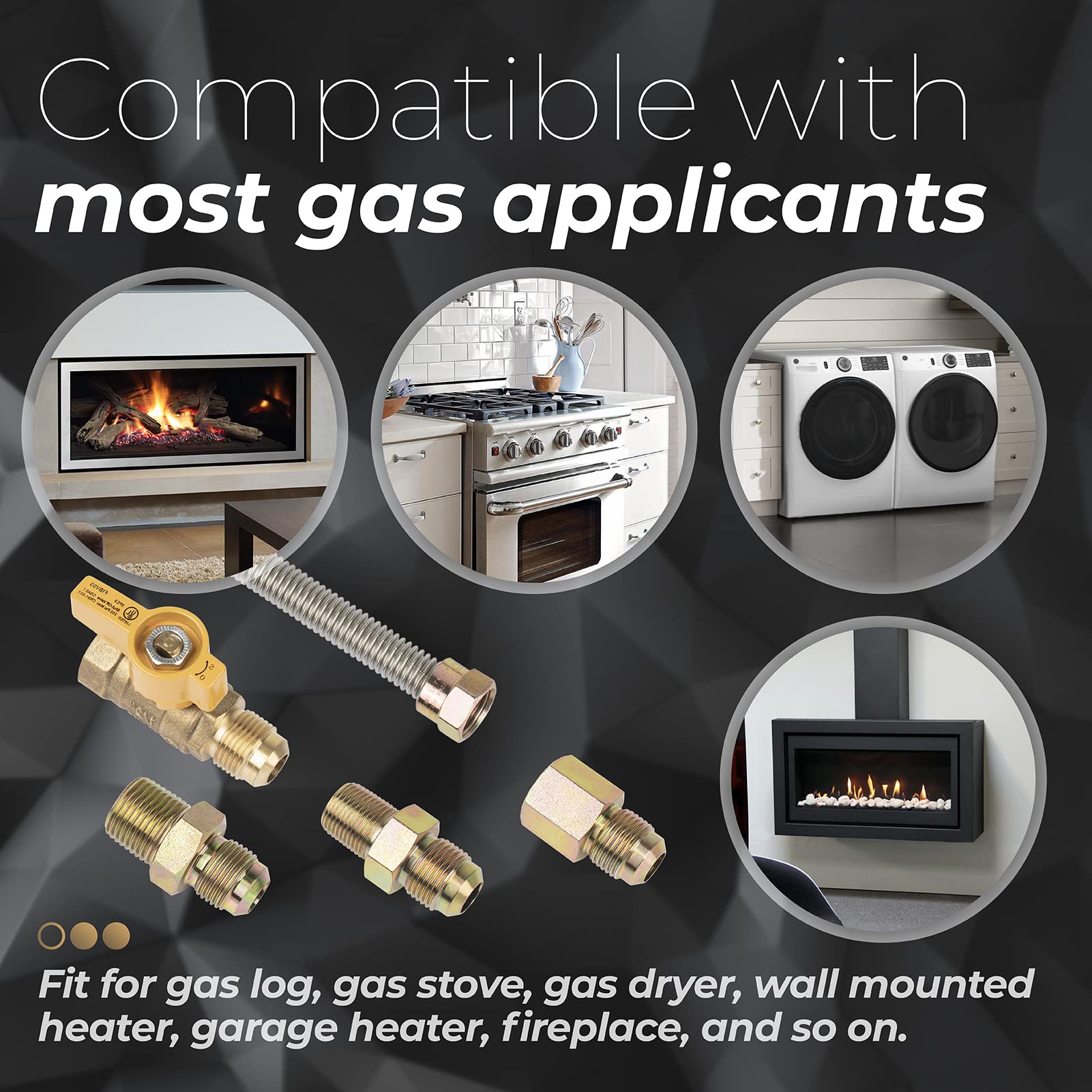 Usamate F271239 complete hook-up kit for easy gas appliance installation.
