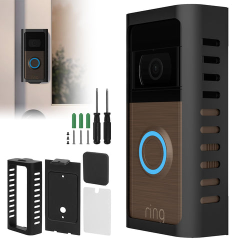 USUAUU No Drill Doorbell Mount with adhesive setup for renter friendly security