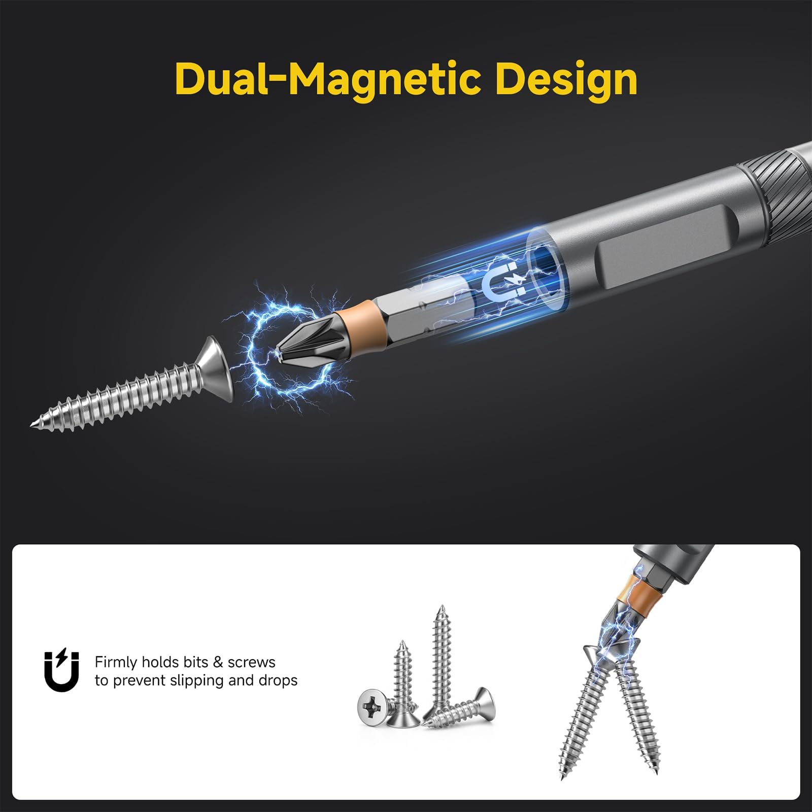 USUAUU ratcheting screwdriver with 58-tooth mechanism enables one-handed use