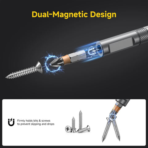 USUAUU ratcheting screwdriver with 58-tooth mechanism enables one-handed use
