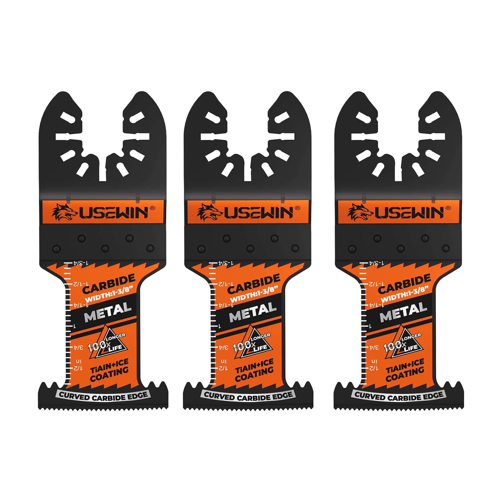 UseWin Expert Carbide Oscillating Blades curved edge for clean, precise metal cuts.