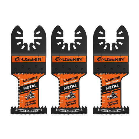 UseWin Expert Carbide Oscillating Blades curved edge for clean, precise metal cuts.