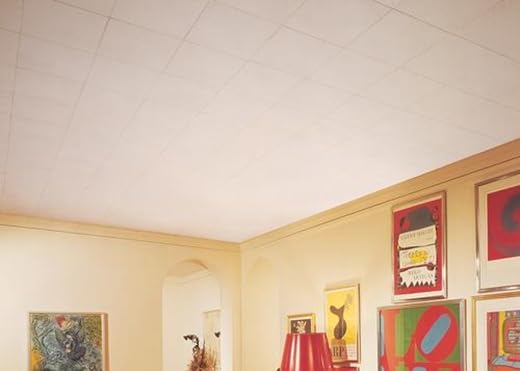 USG Interiors smooth white tile provides a clean, textured-free look.