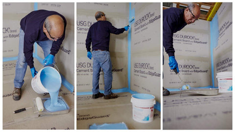 USG Durock Liquid Waterproofing roller for smooth, fast wall waterproofing