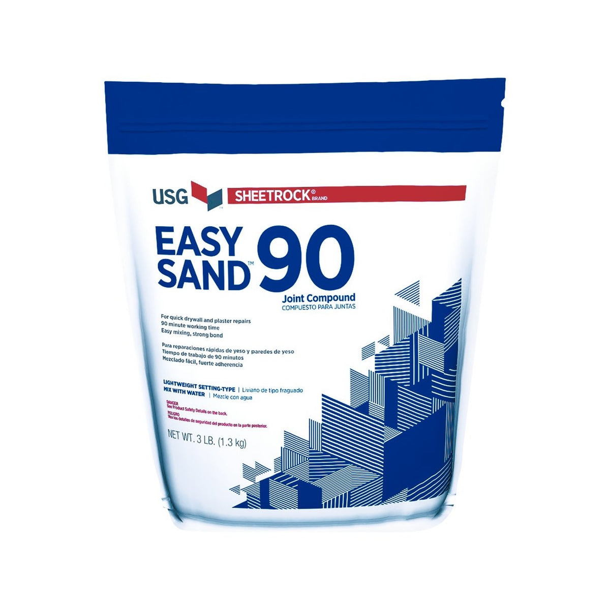 USG Sheetrock 384025 joint compound EZ 90min for fast wall patches.