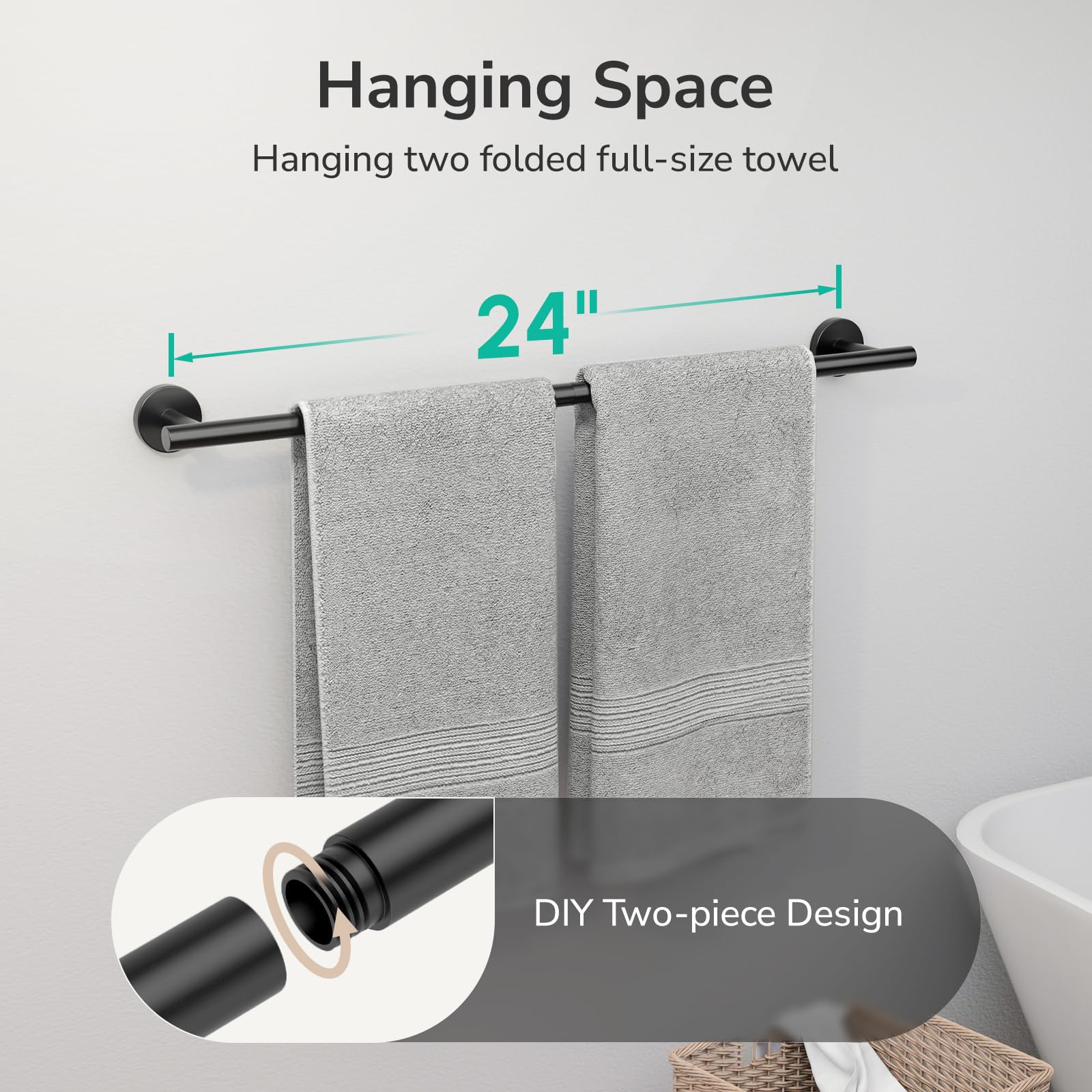 USHOWER 3-inch gap from wall for improved air drying